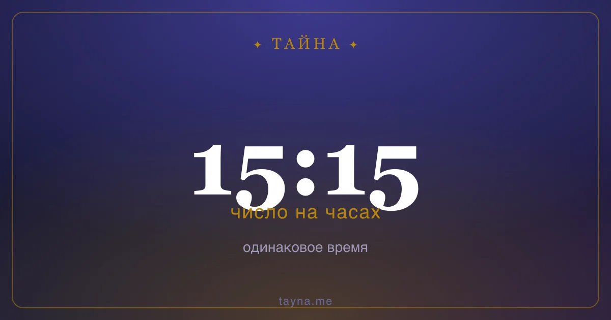 15:15 на часах — значение